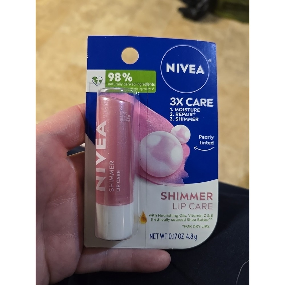 Nivea Lip Care Pearly Tinted Shimmer Lip Care 0.17 oz NIPS Moisturizing Lip Care